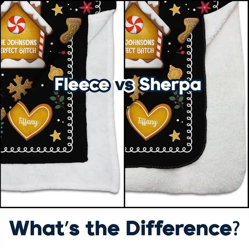 Gift For Couples, Family - Gingerbread Cookie Family Perfect Batch - Personalized Fleece Blanket, Sherpa Blanket