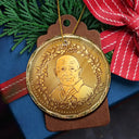 Gift For Yourself,Gift For Men,Gift For Women,Dog Lovers,Cat Lovers,Pet Lovers,Family,Gift For Grandma,Gift For Mother,Gift For Father,Gift For Grandpa,Gift For Daughter,Gift For Son,Gift For Sibling,Gift For Sisters,Gift For Brothers,Gift For Bestie,Gifts For Colleagues - Custom Photo Christmas Golden Coin - Personalized Circle Glass Ornament