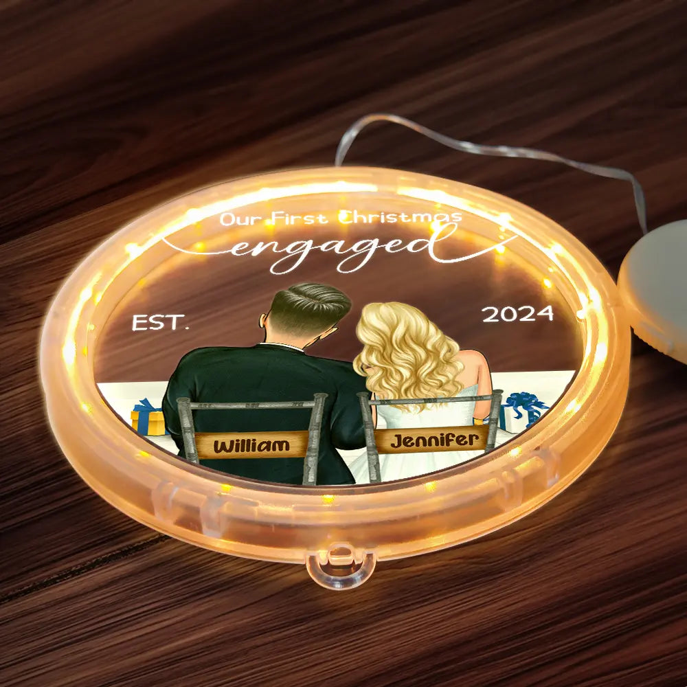 Gift For Couples,Gift For Husband,Gift For Wife - Our First Christmas Married - Personalized LED Pendant Light
