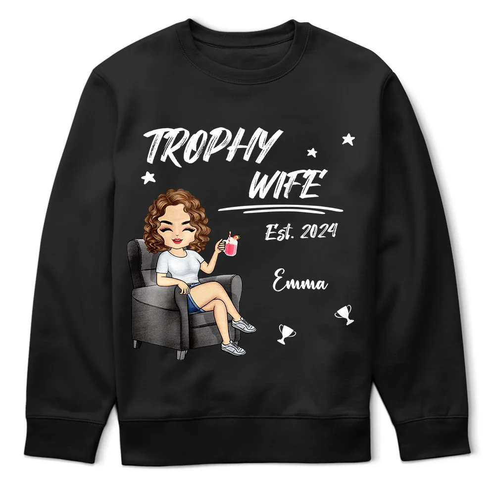 Gift For Couples,Gift For Husband,Gift For Wife,Gift For Boyfriend,Gift For Girlfriend,Happy - Trophy Husband - Personalized T Shirt